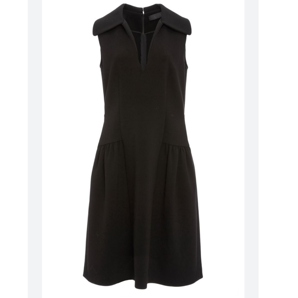 Co Structured Flared Collar V Neck Dress